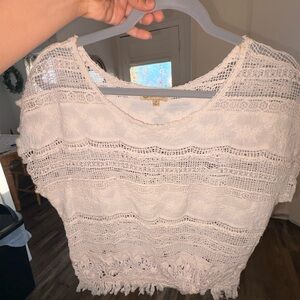 Democracy Women's Cream Crochet Top